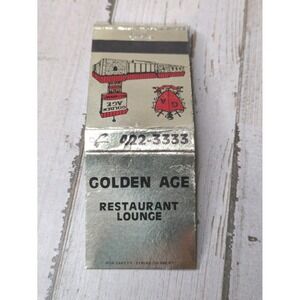 Vintage Matchbook Cover Golden‎ Ago Restaurant Lounge Chicago, IL
